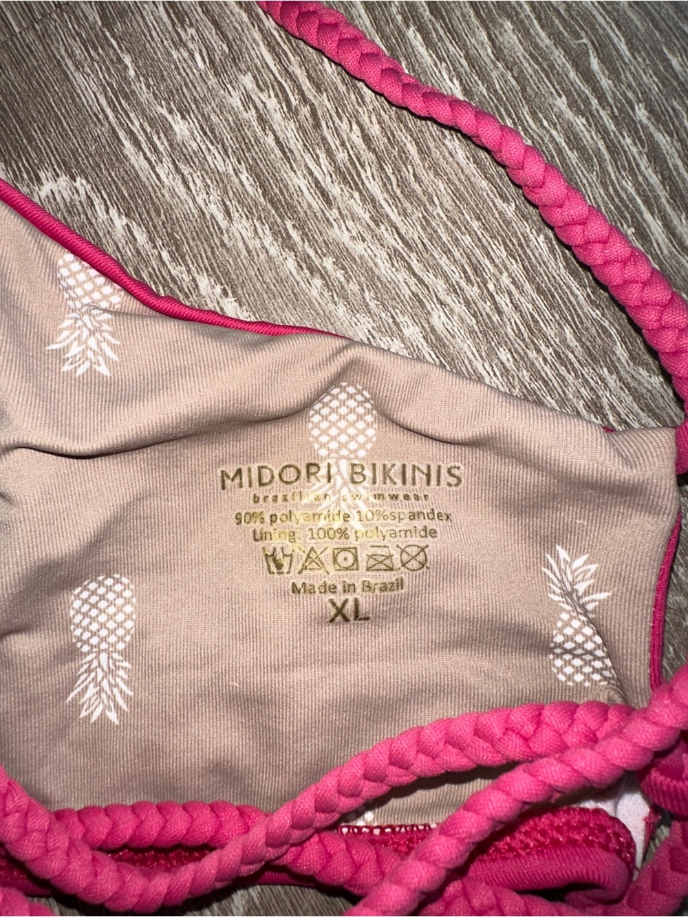 Pink Midori Wireless Bikini Top With Ruched Front View 2